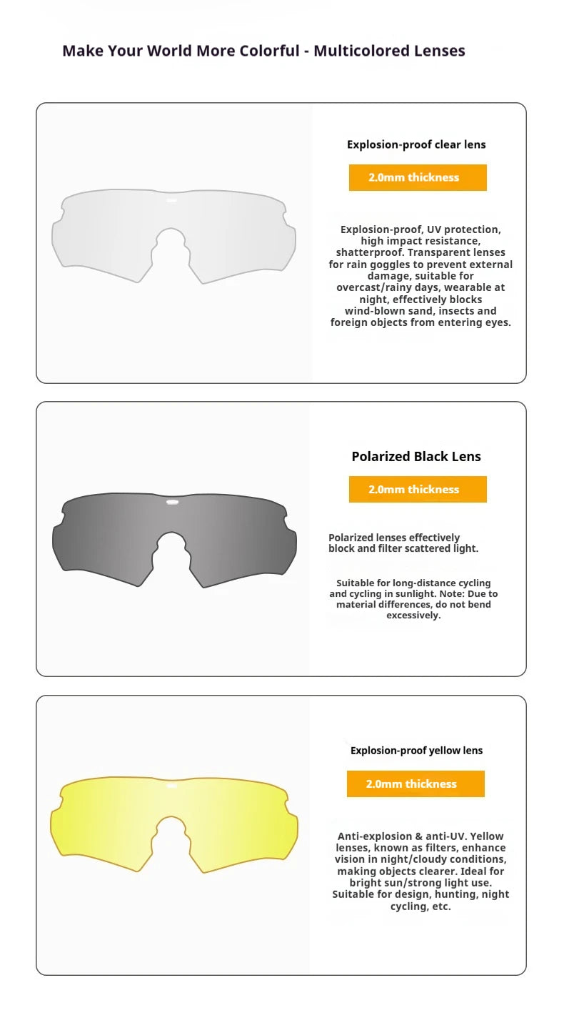 Tactical Sports Glasses with Swappable Lenses