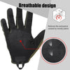 Black tactical touchscreen sports gloves with a breathable design and palm pads for outdoor activities