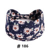 Bandeau en coton élastique à motifs floraux marine avec un nœud