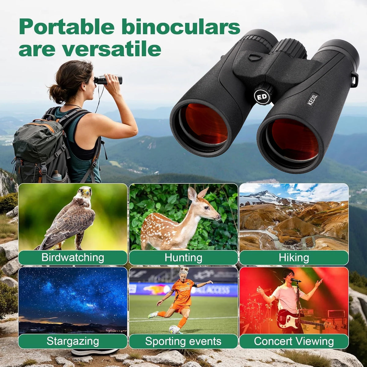 12x50 ED Professional Binoculars with Phone Adapter