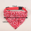 Red patterned adjustable pet scarf for dogs and kittens with 15 inch strap and 6.8 inch width