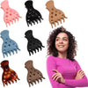 A set of various hair styling tools including pink, black, and tan root lifting hairpin curling clamps.