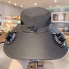 Solar-Powered Cooling Bucket Hat with USB Rechargeable Fan
