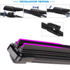 Installation method showing how to attach universal car wiper blades to a windshield.