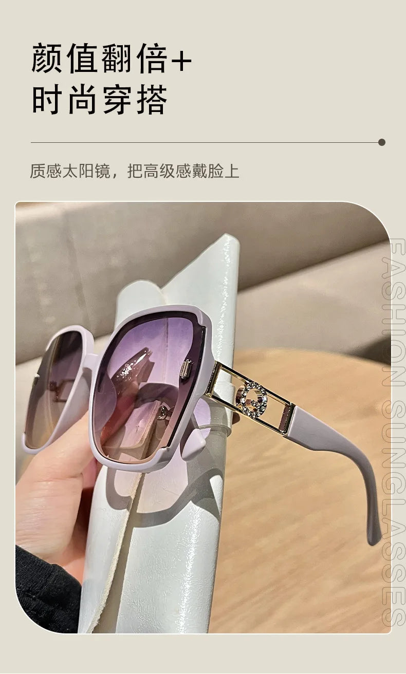 Oversized Square Sunglasses with Gradient Lenses