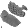 A silicone gym and weightlifting grip glove is shown in two views, one being a close-up of the textured surface and the other