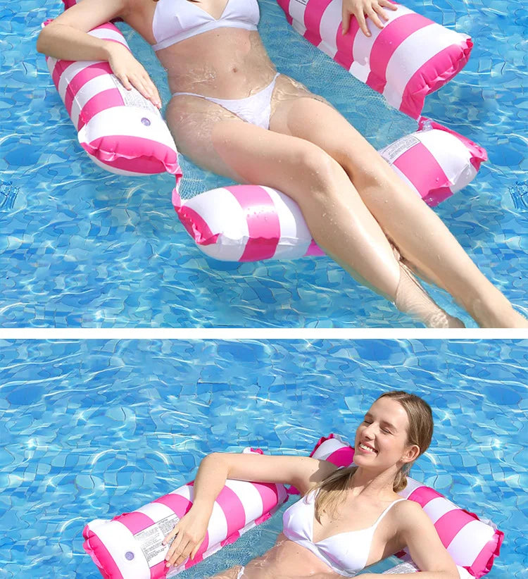 Striped Inflatable Pool Hammock for Adults