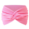 Pink twisted criss cross elastic headband for yoga and sports