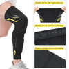 Black padded knee and calf compression sleeves with elastic fabric and silicone anti-slip features