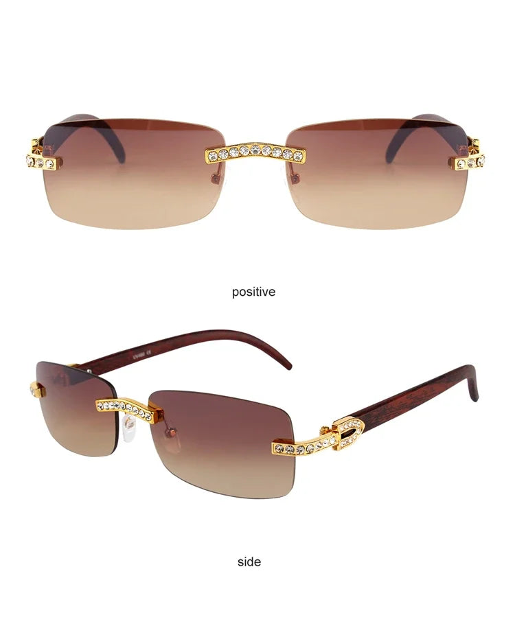 Gafas tintadas marrón con detalles de pedrería en la montura para hombre y mujer
