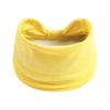 Foulard en coton bohème jaune noué en nœud pour les cheveux et le style