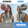 Comparison image showing a man wearing a dark gray cooling sports headscarf for sun protection.