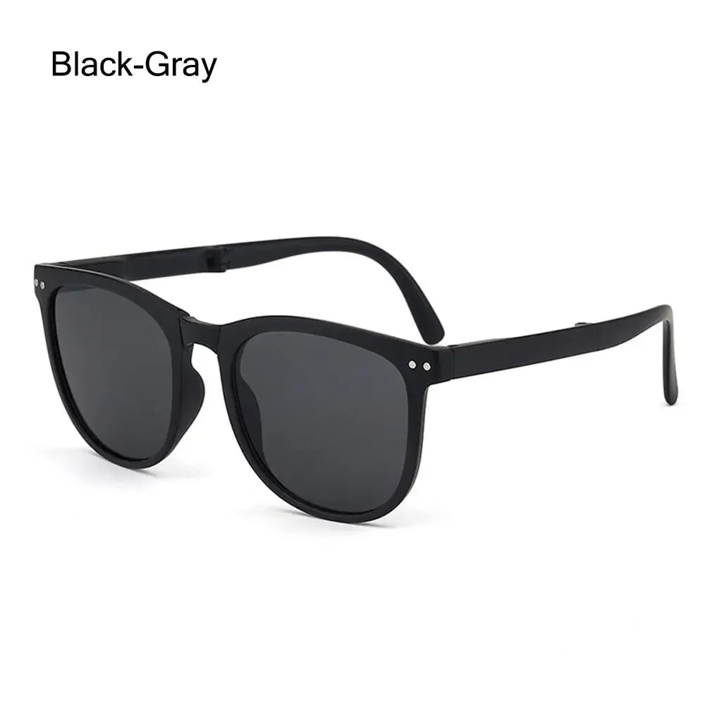 Black-gray vintage oversized retro sunglasses with black frames and dark lenses