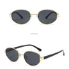 Retro Oval Metal Sunglasses with UV400 Protection