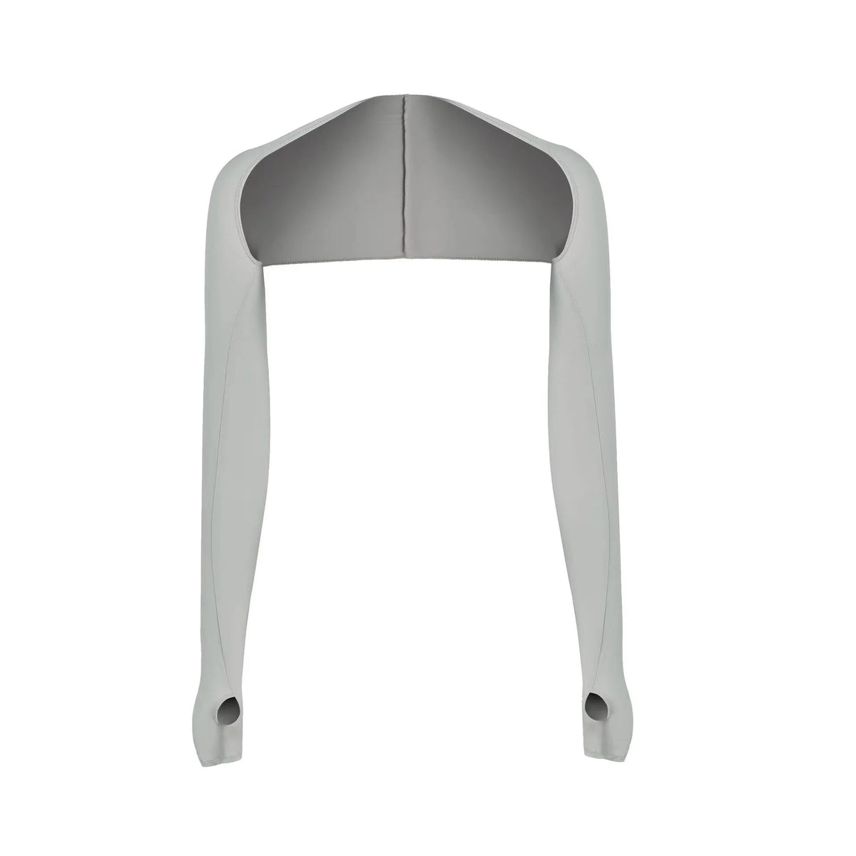 A pair of light gray, ultra-thin UV protection arm sleeves displayed against a white background.