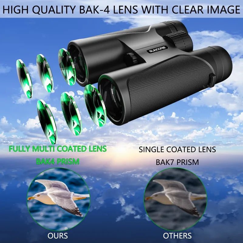 12x42 High-Powered Binoculars with BAK4 Prism