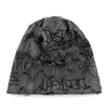 Vintage Letter Print Beanie Hat with Fleece Lining
