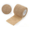 Roll of beige self-adhesive elastic bandage tape with a circular cut-out shown next to the roll.