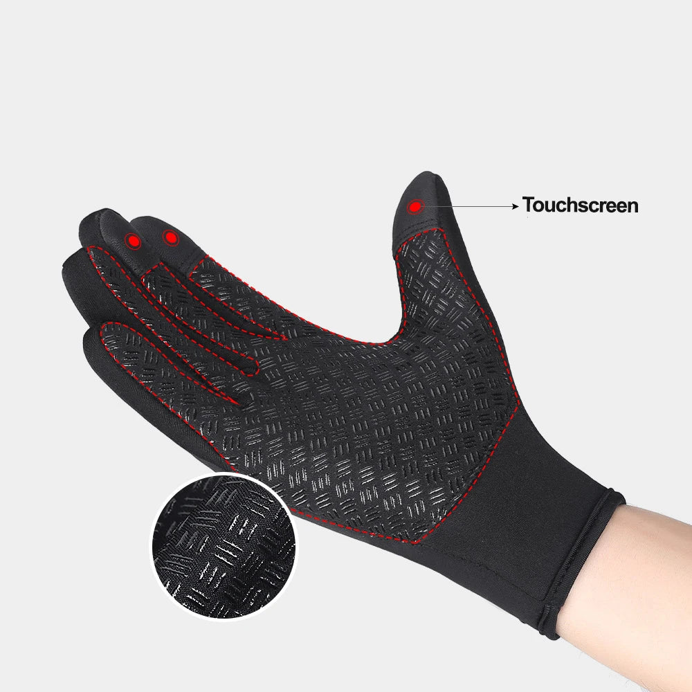 Touchscreen Warm Winter Gloves with Zipper Closure
