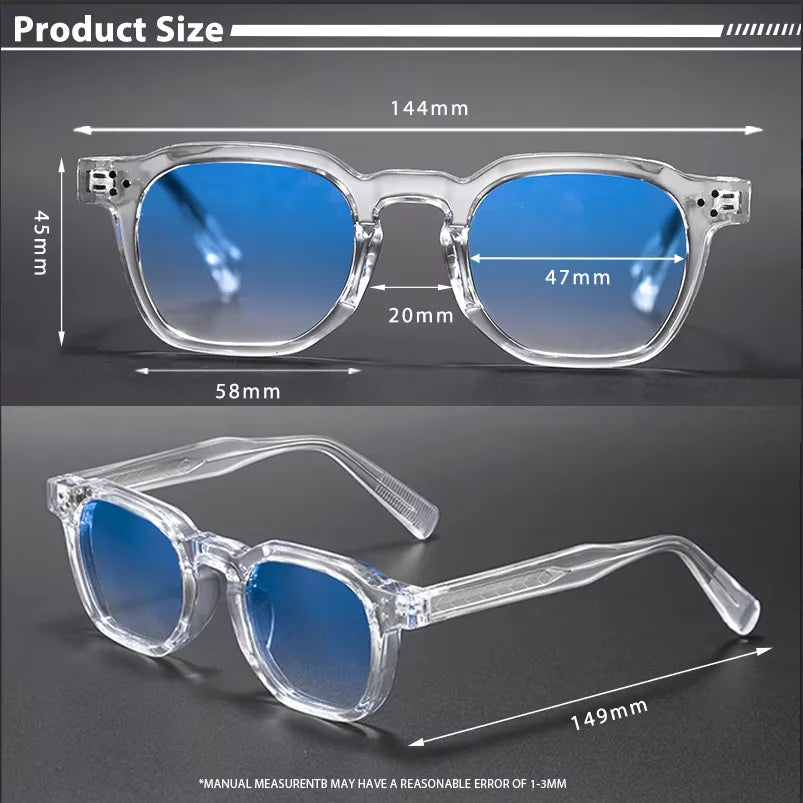 Retro Classic Square Frame Sunglasses with UV400 Protection