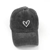 Peach Heart Embroidered Baseball Cap