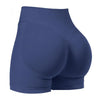 Shorts de yoga sans couture à taille haute bleu marine pour la salle de sport et la fitness