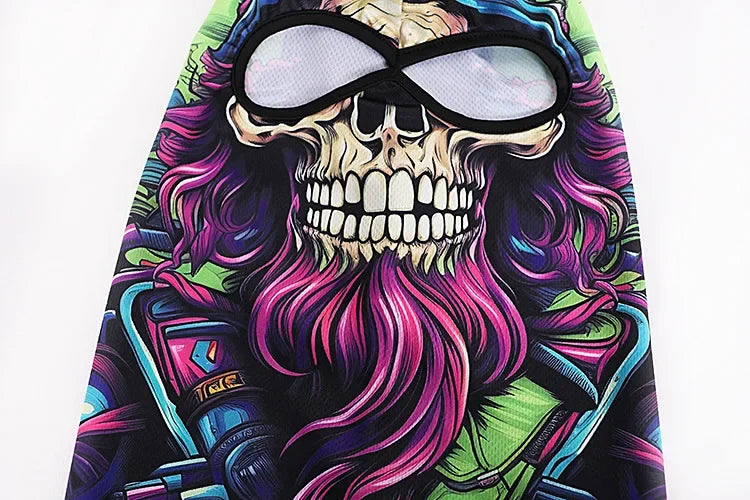 Skull Print Full Face Balaclava for Motorcycle & Outdoor Sports