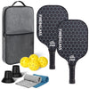 2-Piece Fiberglass Pickleball Paddle Set with 4 Balls for Beginners