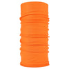 Orange seamless fabric headband or balaclava rolled up