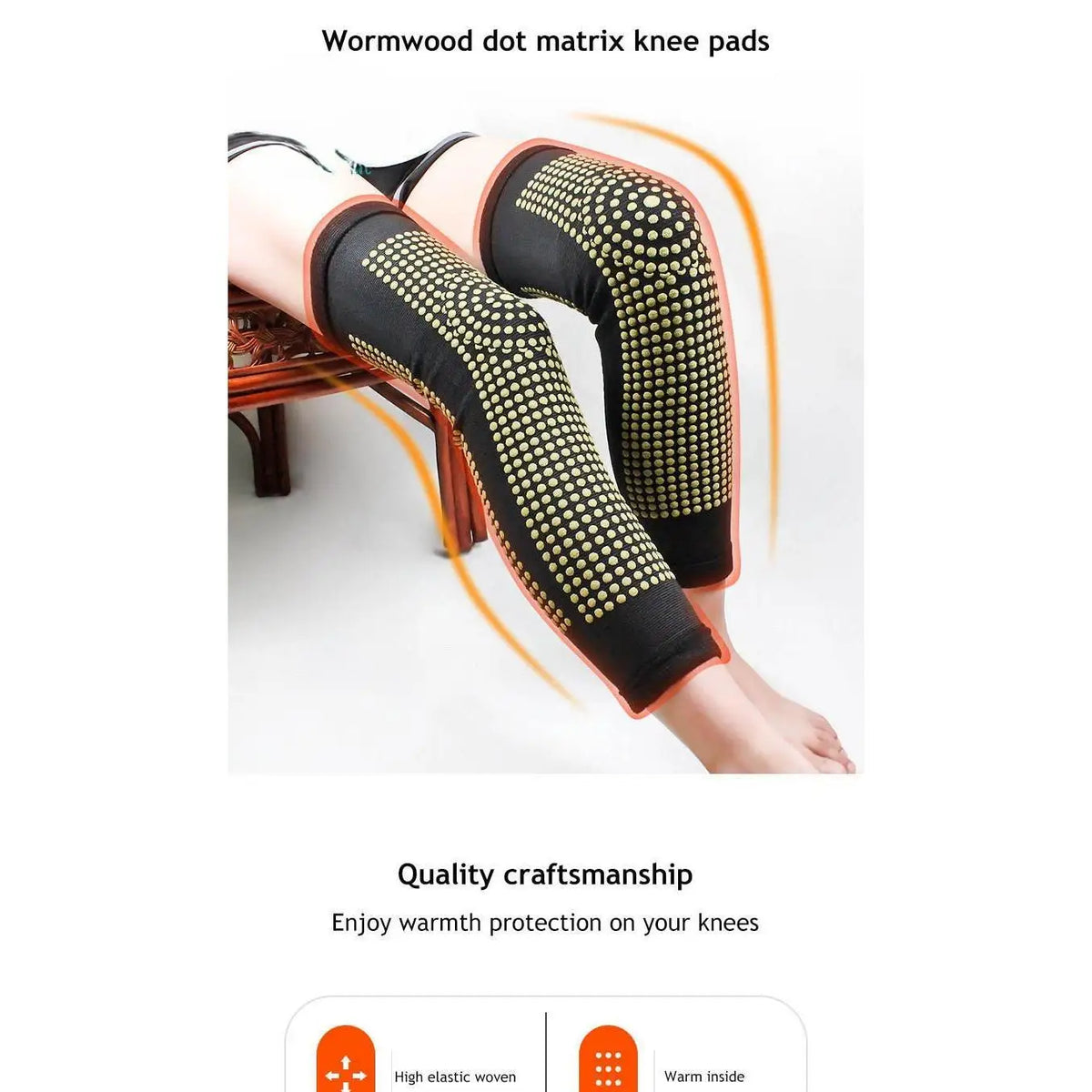 Mugwort Self-Heating Knee Brace for Pain Relief & Support