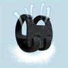 Black elastic pressure wrist strap with arrows indicating pressure relief and a white glow.