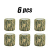 Six rolls of outdoor camouflage elastic wrap tape in olive green and brown patterns.