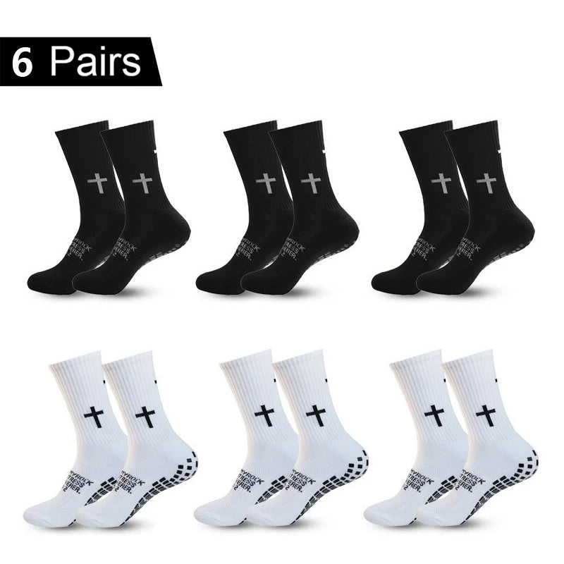 Six pairs of black performance athletic socks for sports and fitness