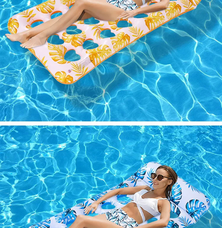 Striped Inflatable Pool Hammock for Adults