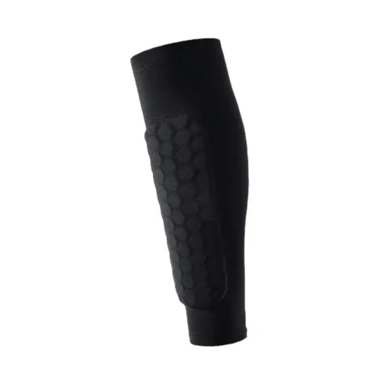 Black durable sports shin guard for football or basketball
