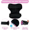 Black protective gear set for skates and scooters featuring strong nylon velcro, soft skin-friendly fabrics, and an adjustabl