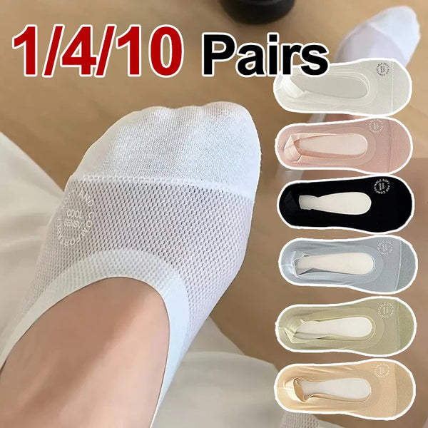 Women's Invisible Low-Cut Socks with Silicone Grip