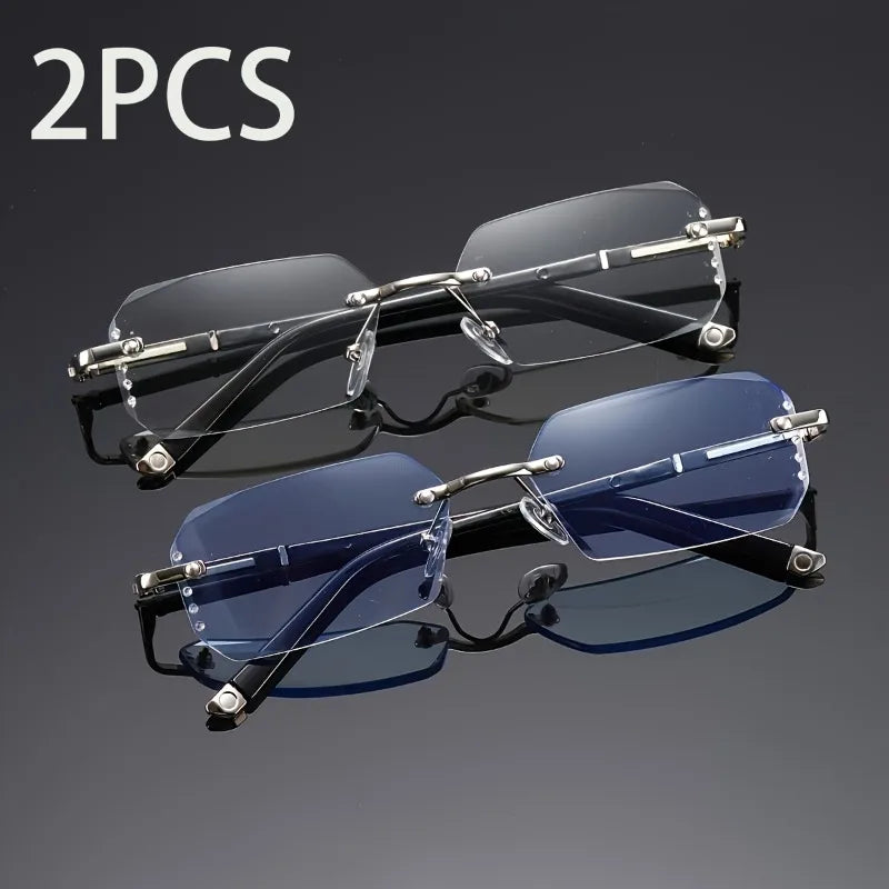 Rimless Reading Glasses, 2-Pack