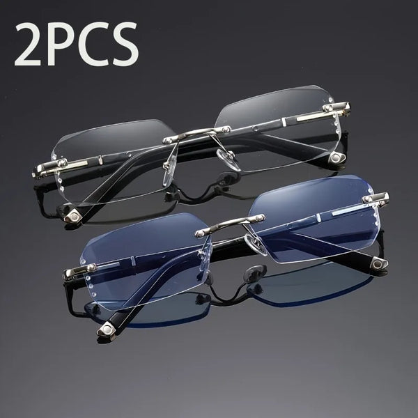 Rimless Reading Glasses, 2-Pack