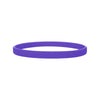 A purple silicone wristband shown lying flat.