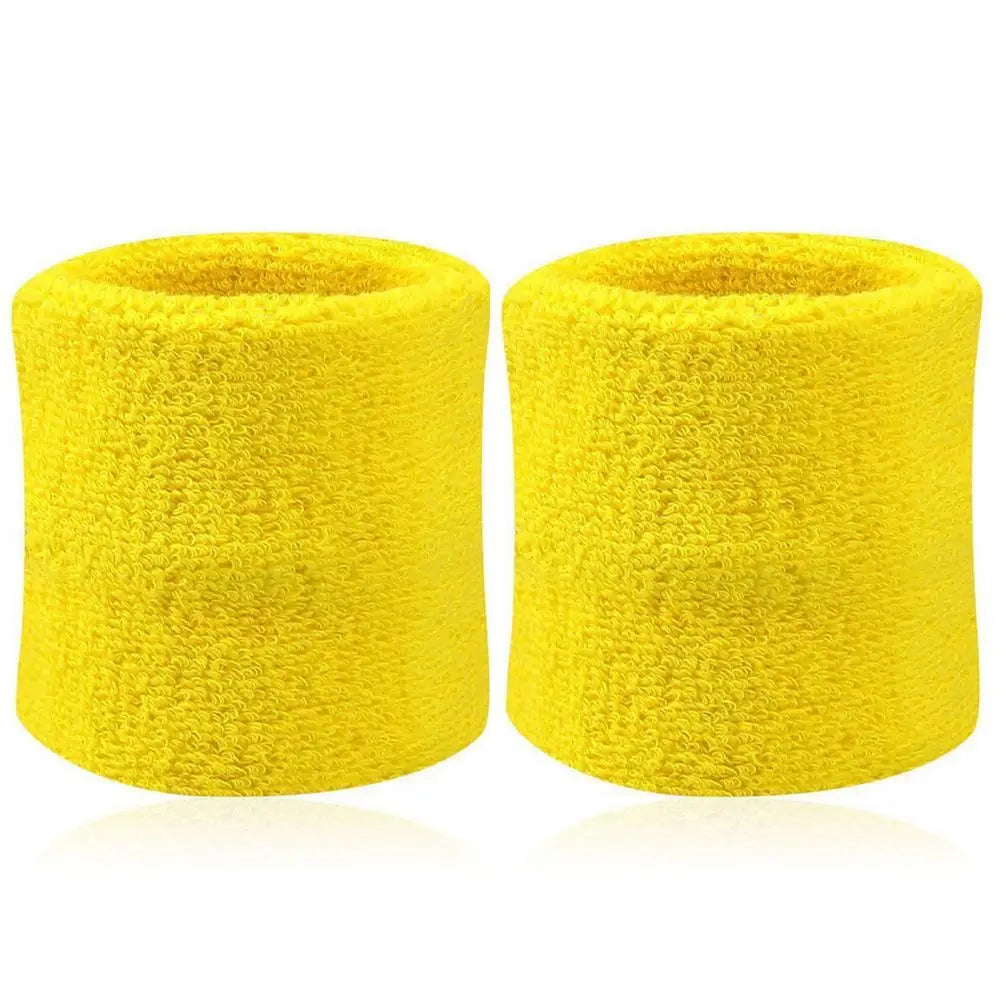 Deux bracelets de poignet jaunes vifs pour le sport ou les vêtements de sport