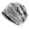 Vintage Letter Print Beanie Hat with Fleece Lining