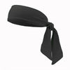 Black breathable sports headband tied in a knot