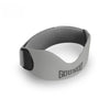 A gray silicone patellar strap designed for knee support.
