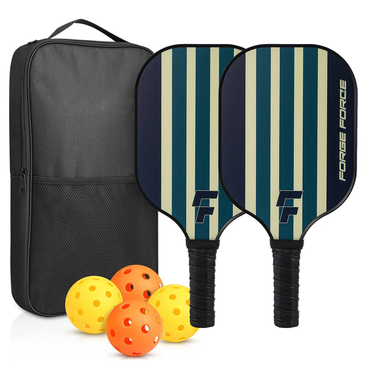 2-Piece Fiberglass Pickleball Paddle Set with 4 Balls for Beginners