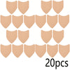 Collection de vingt bandes anti-frottement en forme de bouclier beige, disposées en deux rangées.