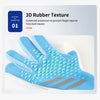 Blue goalkeeper gloves with a textured rubber surface designed for protection against ball impact.