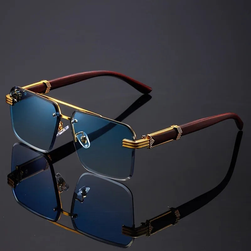 Rimless Rectangle Sunglasses for Men and Women