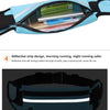 A turquoise and black adjustable sport waist bag designed for carrying phones and essentials.