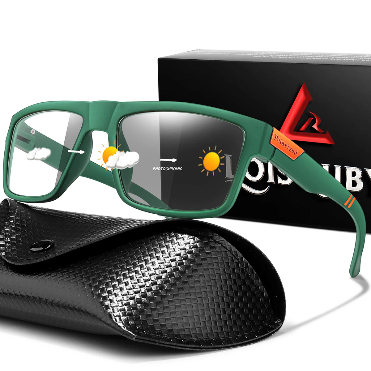 Photochromic Sunglasses with Protective Case